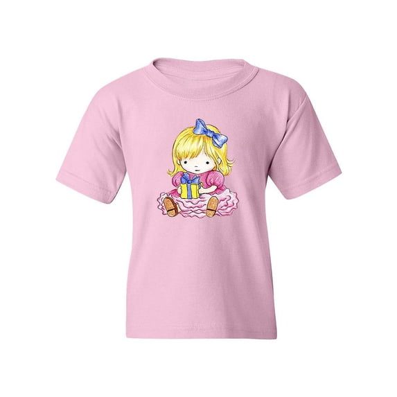 Girl With A Gift T-Shirt Juniors -Image by Shutterstock, Small