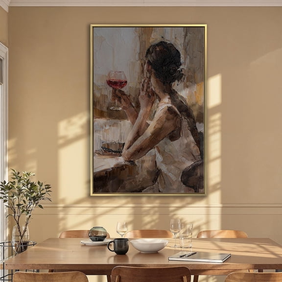 Girl With A Glass Of Wine Poster On Woman Holding A Glass Of Wine Impressionism Wall Art Wine, Unframed Poster Size 12x18