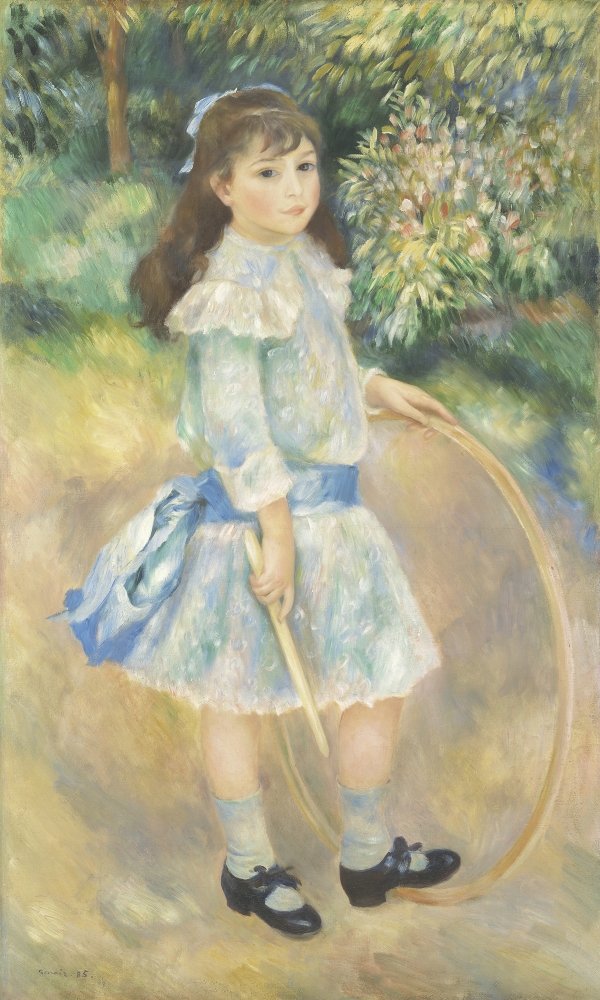 Girl With A Hoop Canvas Art - (18 x 24)