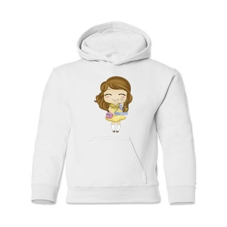 Girl With A Pet Bird Hoodie Juniors -Image by Shutterstock, Large