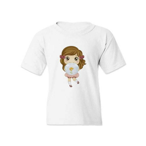 Girl With A Pet Fish T-Shirt Juniors -Image by Shutterstock, x-Small
