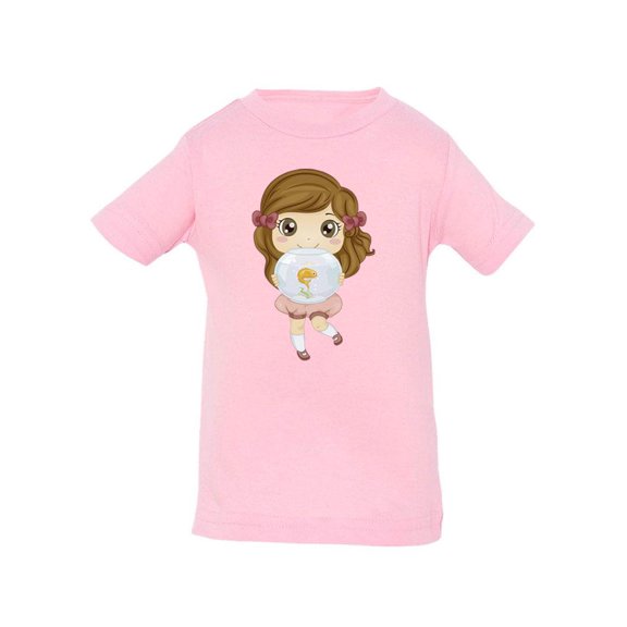Girl With A Pet Fish T-Shirt Toddler -Image by Shutterstock,  4 Toddler