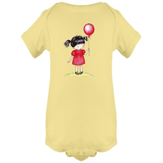 Girl With A Red Balloon Bodysuit Infant -Image by Shutterstock, 24 Months