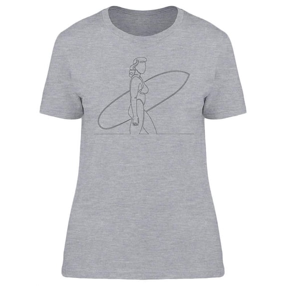 Girl With A Surfboard T-Shirt Women -Image by Shutterstock, Female Large