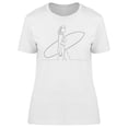 thumbnail image 1 of Girl With A Surfboard T-Shirt Women -Image by Shutterstock, Female x-Large, 1 of 2