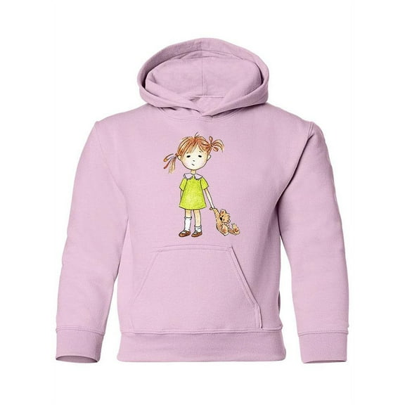 Girl With A Teddy Bear Hoodie Juniors -Image by Shutterstock, Small