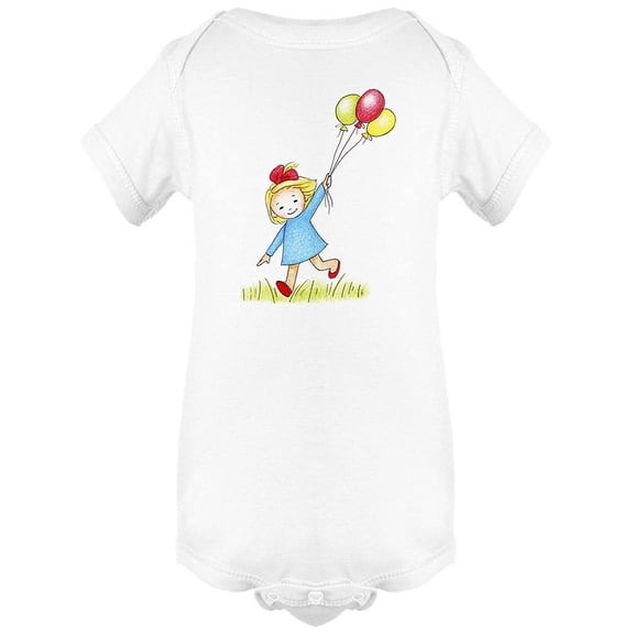 Girl With Balloons Bodysuit Infant -Image by Shutterstock,  Newborn
