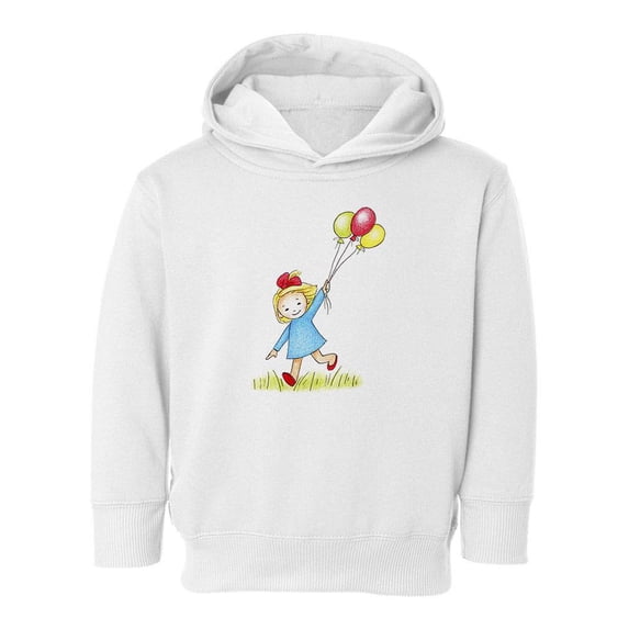 Girl With Balloons Hoodie Toddler -Image by Shutterstock, 2 Toddler