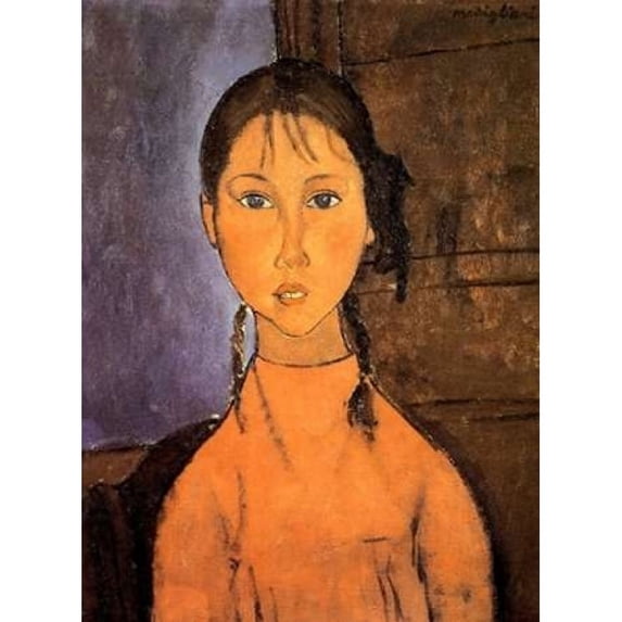 Girl With Braids Poster Print by Amedeo Modigliani