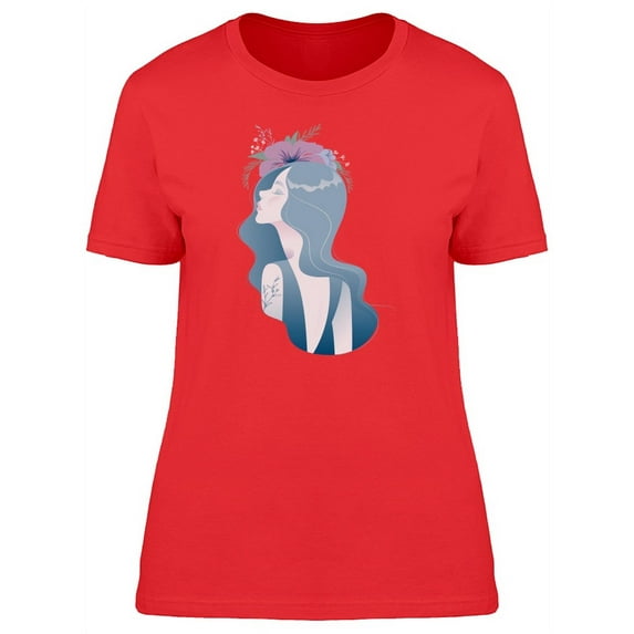Girl With Hibiscus On Hair T-Shirt Women -Image by Shutterstock, Female Small