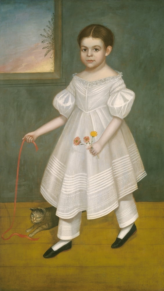 Girl With Kitten Canvas Art - (24 x 36)
