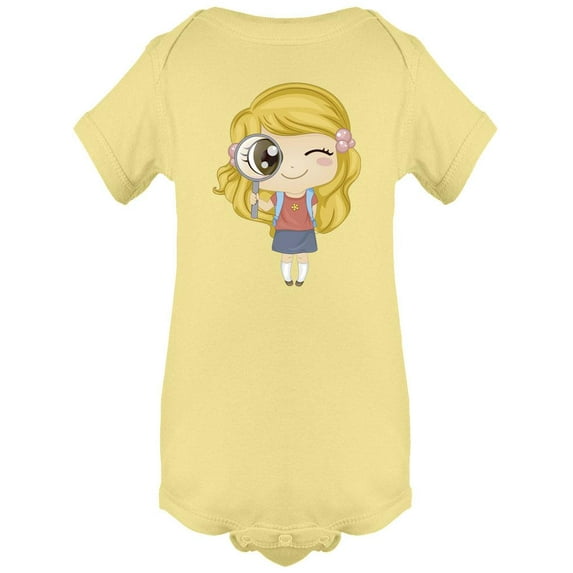 Girl With Magnifying Glass Bodysuit Infant -Image by Shutterstock, 12 Months
