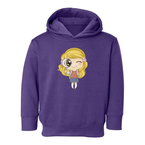 Girl With Magnifying Glass Hoodie Toddler -Image by Shutterstock,  5 Toddler