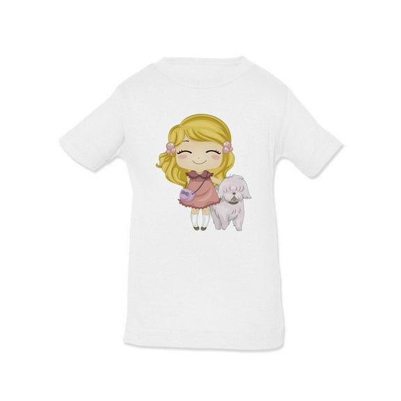 Girl With Pet Dog T-Shirt Toddler -Image by Shutterstock,  5 Toddler