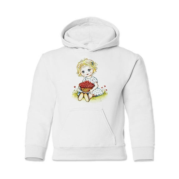 Girl With Red Berries Hoodie Juniors -Image by Shutterstock, Medium