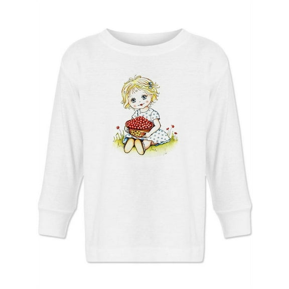 Girl With Red Berries Long Sleeve Toddler -Image by Shutterstock,  3 Toddler