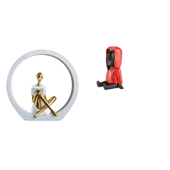 Girl Women Statues Figurine Decoration Resin Modern Abstract Art Collectible Living Room Bookshelf Ornament