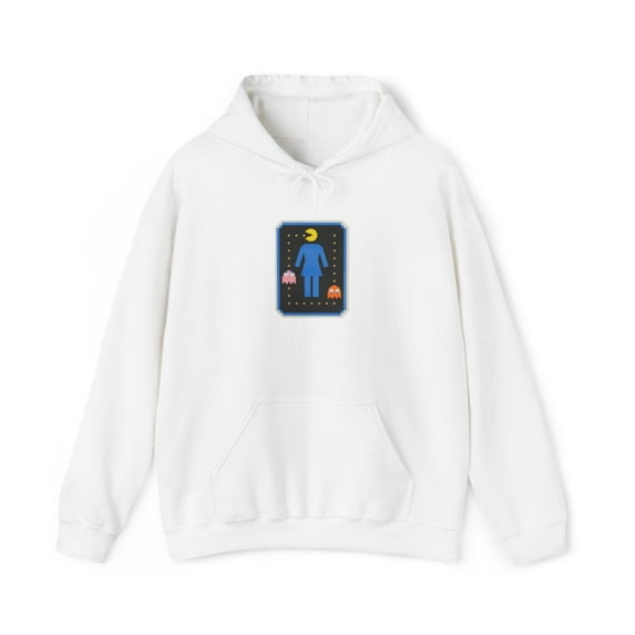 Girl X Pacman Game 90s 00s Koston Howard Skateboard Vintage Classic Hoodie Print - M / White
