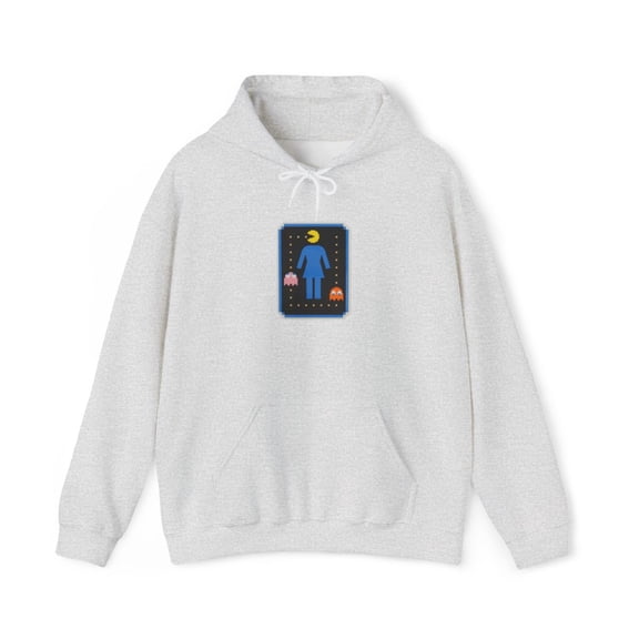Girl X Pacman Game 90s 00s Koston Howard Skateboard Vintage Classic Hoodie Print - S / Ash