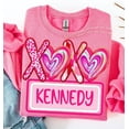 thumbnail image 1 of Girl XOXO Valentine Sweatshirt, Heart Valentines Day Pullover, Cute Girly Pink Sweatshirt, 1 of 5