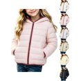 thumbnail image 1 of Girl Zip up Jacket Zaewscy Girls Hooded Lightweight Puffer Jacket Full Zip Quilted Warm Casual Outerwear Coat Pink 5-6Years, 1 of 9