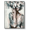 thumbnail image 1 of Girl abstract 100% handmade oil painting, minimalist room art, living room wall decoration, office wall decoration,102*76cm (40*30) inches,stretched + black frame, 1 of 5