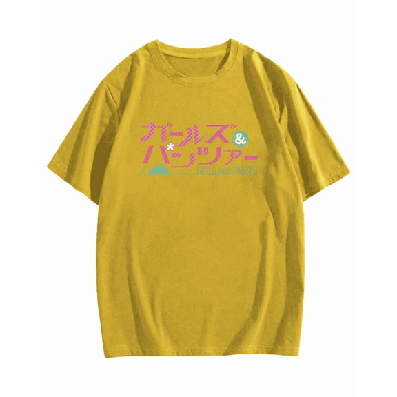 Girl and Tank Japanese Hanzi Cotton casual T-shirt