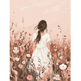 thumbnail image 1 of Girl in Flower Field Canvas Wall Art，Suitable for Living Room， Bedroom， Office， Bathroom， and Dinning Room Decoration, 1 of 8