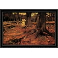 thumbnail image 1 of Girl in White in the Woods 40x26 Large Black Ornate Wood Framed Canvas Art by Vincent van Gogh, 1 of 2