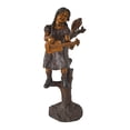 thumbnail image 1 of Nifao Girl on a Tree Playing the Ukulele with a Parrot Bronze Statue – Garden Outdoor Decor Sculpture, 25"L x 23"W x 50"H, 1 of 9