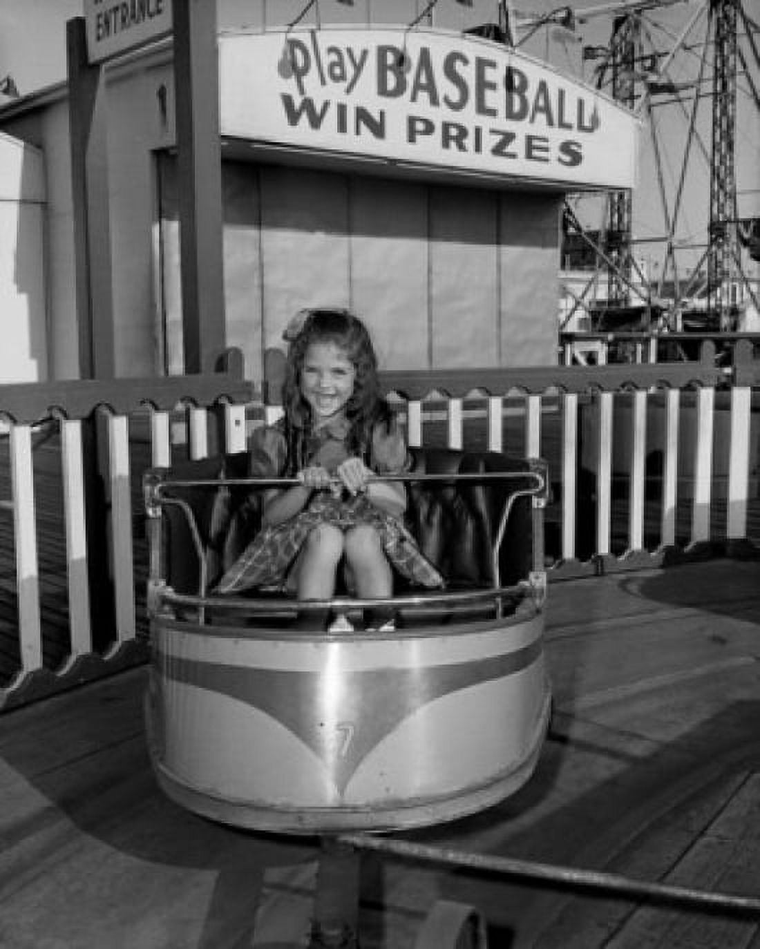 Girl on carousel front view Canvas Art - (18 x 24)