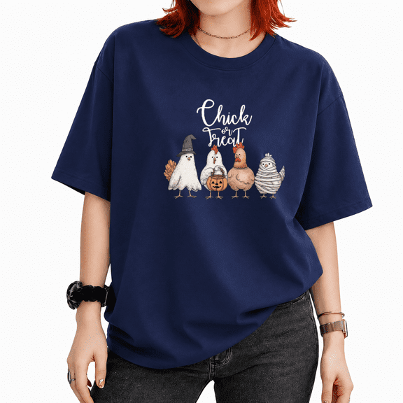 Girl or Treat Halloween Graphic T-Shirt Women's Bold Crewneck Short Sleeve