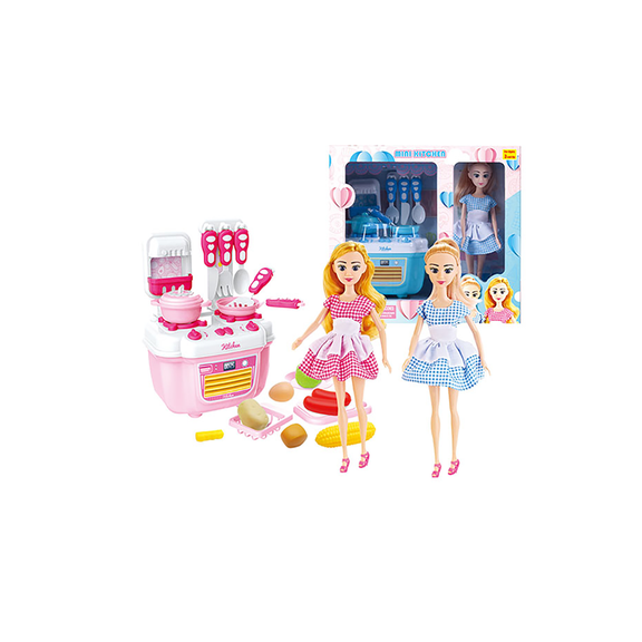 Cokos Girl's 12-Inch Doll with Kitchen & Accessories Play Set - Large Size Toy