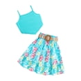 thumbnail image 1 of Girl's 2 Piece Outfits Round Neck Print Shorts Outfits Clothes Casual T-Shirt Shorts Set Two Piece Set Little Girls, 1 of 6