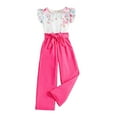 thumbnail image 1 of Girl's 2 Piece Outfits Solid Color Sleeveless Top Clothes Cotton Outfits Short Sport T-Shirt and Shorts Set Clothing Sets Tracksuit Toddler Girls, 1 of 6