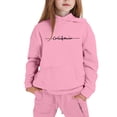 thumbnail image 1 of Girl's 2 Piece Pullover Sweatshirt Set Outfits Hoodies Letter Print Sweatshirt And Fall Winter Outfits 5-6 Years, 1 of 4