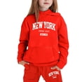 thumbnail image 1 of Girl's 2 Piece Pullover Sweatshirt Set Outfits Set For Casual Winter Printed Hooded Sweatshirt Ensemble Fall Winter Outfits 7-8 Years, 1 of 4