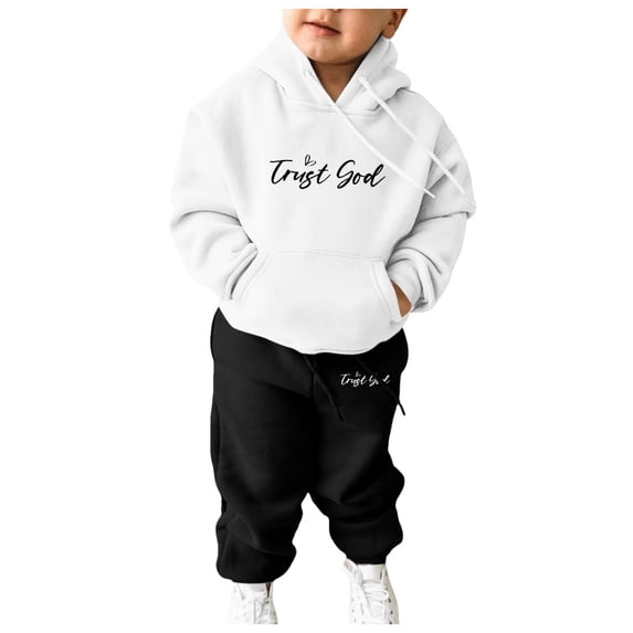 Girl's 2 Piece Pullover Sweatshirt Set Sweatshirt Kids Boys Kids Hooded Tracksuit Unisex Two Piece Outfits Hoodie Sweatshirt Sweatpants Set Fall Winter Outfits 7-8 Years