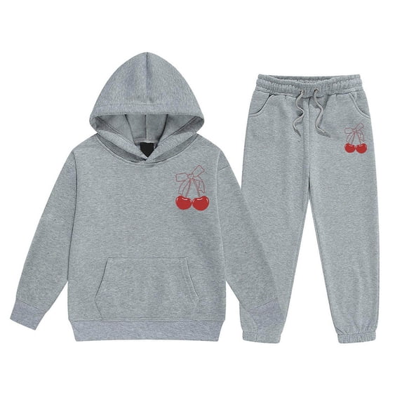 Girl's 2 Piece Pullover Sweatshirt Set Winter Outfits Set Hooded Sweatshirt And Joggers Casual Letter Print Tracksuit For Toddler Kids Elastic Waist Fall Tracksuit 10-11 Years