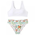 thumbnail image 1 of Girl's 2 Pieces Bathing Suit Bikini Set Rashguard Swim Suit Set Print Swimsuit Bathing Suit with Sport High Waist 7-8 Years, 1 of 4