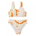 thumbnail image 1 of Girl's 2 Pieces Bathing Suit Bikini Set Rashguard Swim Suit Set Print Swimsuit Bathing Suit with Sport High Waist 9-10 Years, 1 of 4