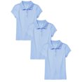 thumbnail image 1 of Girl's 3-Pack Short Sleeve Stretch Pique Polo Shirt (Sizes, S-2XL), 1 of 4