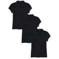 thumbnail image 1 of Girl's 3-Pack Short Sleeve Stretch Pique Polo Shirt (Sizes, S-2XL), 1 of 4