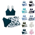 thumbnail image 1 of Girl's 3 Piece Bikinis Sets Floral Print High Waisted Bathing Suits Set Adjustable Straps Bikini Tops & Bottoms with Cover Up Skirts (Dark Green 16Y), 1 of 5