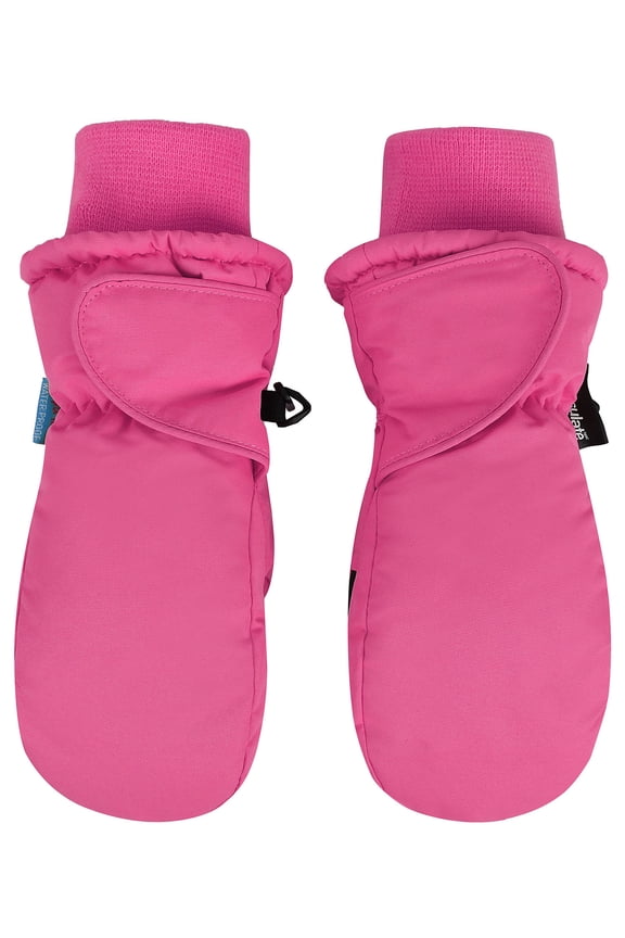 Girl's 3M Thinsulate Waterproof Winter Sports Snow Ski Mittens, Fuchsia, Age4-6