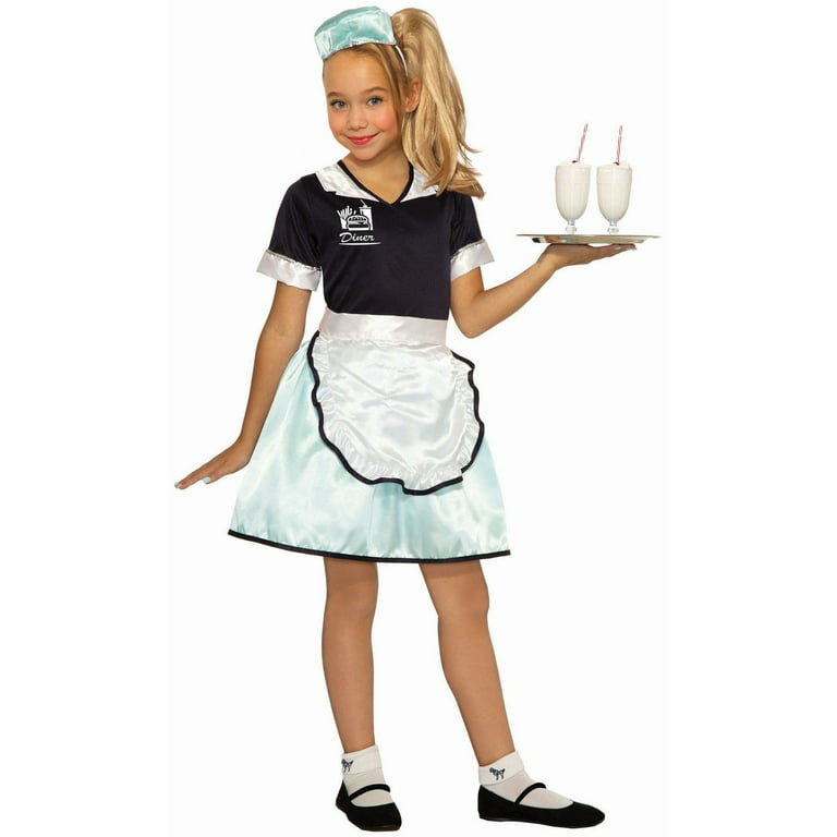 Girl's 50's Diner Waitress Costume