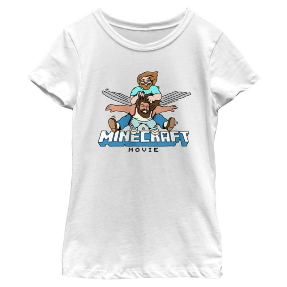 Girl's A Minecraft Movie Garrett and Steve Fly  Graphic T-Shirt