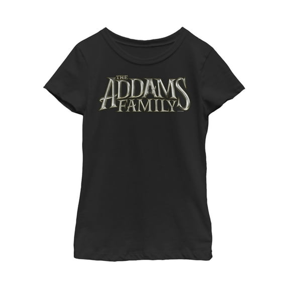 Girl's Addams Family Movie Logo Graphic Tee Black Small