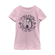 Girl's Addams Family Wednesday Bad Mood Graphic Tee Light Pink Medium