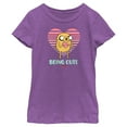 thumbnail image 1 of Girl's Adventure Time Valentine's Day Jake Being Cute  Graphic Tee Purple Berry X Small, 1 of 4